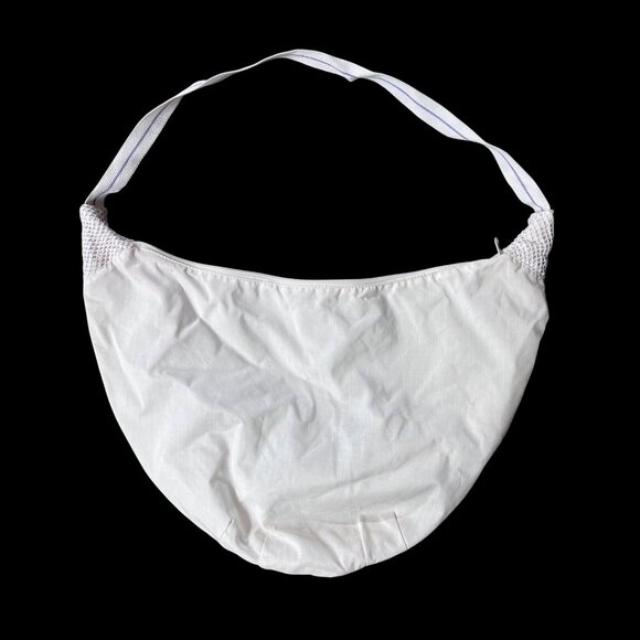 Vintage Purse Shoulder Bag White Pink Purple 1980s Taiwan Retro Hobo Summer - Picture 3 of 9